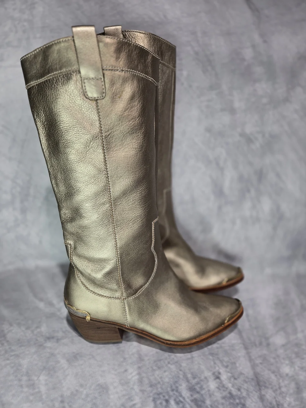 Metallic Gold Over-The-Knee Boots